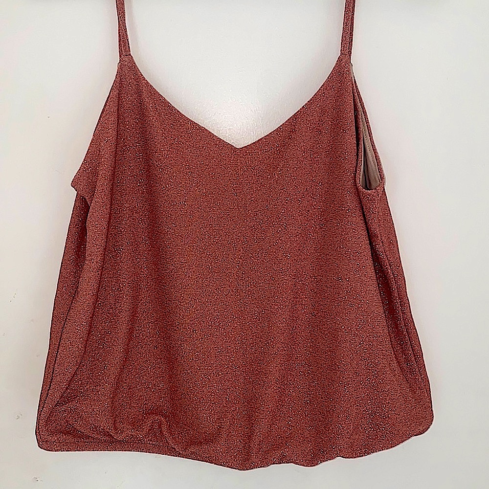 Express rosegold sparkle tank with silk inside s/p never worn